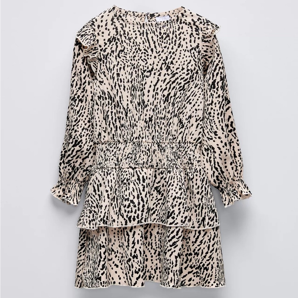 Zara animal print dress girls size 6 excellent condition